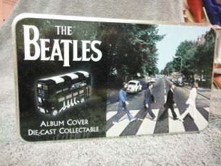 The Beatles Collectible Abbey Road Album Cover Die - Cast Corgi Bus In Tin Box Nib