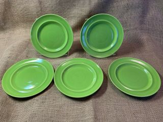 Vintage Metlox Colorstax Fern Green 7 - 3/4 " Salad Plates - Set Of 5