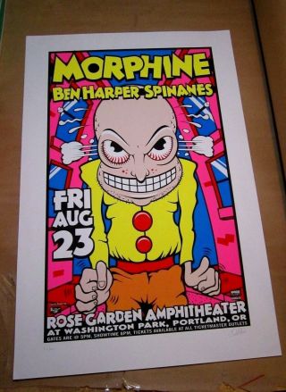 Morphine Ben Harper 1996 S/n Concert Screen Print Poster Uncle Charlie