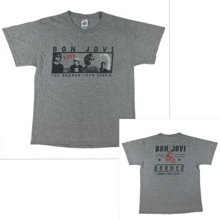 Bon Jovi The Bounce Tour 2003 Concert Gray Graphic T - Shirt Medium