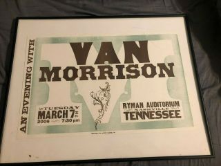 Van Morrison Hatch Show Print Concert Poster At Ryman Auditorium,  Nashville 2006