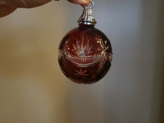 Waterford Winter Wonderland Red Ball Ornament Lead Crystal