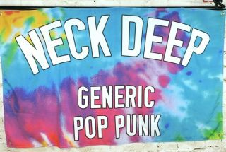 Neck Deep Generic Pop Punk Band Banner Tie Dye Flag Hanging Grommets 35 X 60
