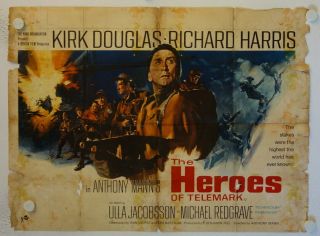The Heroes Of Telemark Release British Quad Movie Poster