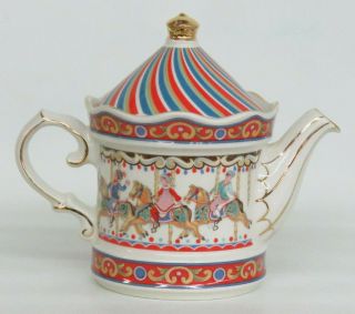 Sadler Edwardian Entertainments Carousel English Vintage Teapot 1281b