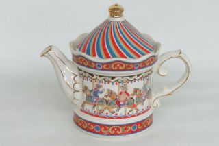 Sadler Edwardian Entertainments Carousel English Vintage Teapot 1281B 3
