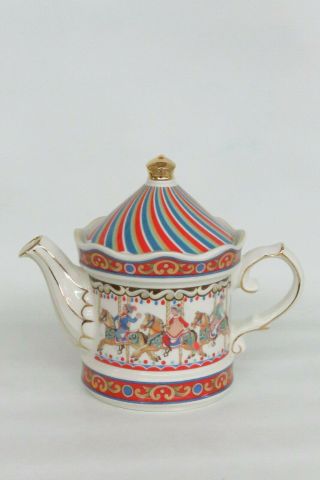 Sadler Edwardian Entertainments Carousel English Vintage Teapot 1281B 4