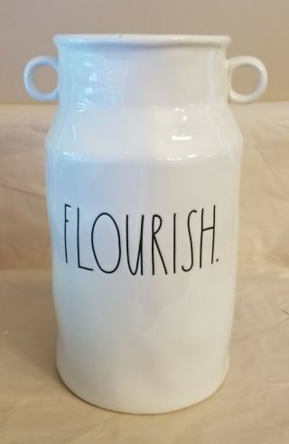 Rae Dunn Ll " Flourish " Milk Jug Flower Vase Htf