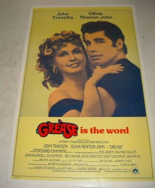 1978 Grease 14 X 22 Inch Movie Advertising Promo Window Card Travolta Olivia
