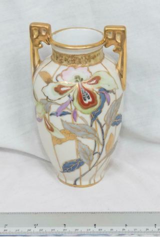 Vintage Hand Painted Porcelain Vase Urn Nippon Made In Japan Mjb