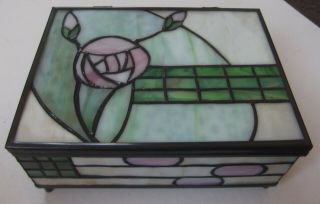 Charles Rennie Mackintosh Design,  Quality Hand Made Stained Glass Box