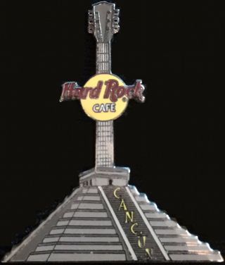Hard Rock Cafe Cancun Mexico 2001 Mayan Pyramid Shape Guitar Pin - Hrc 19098