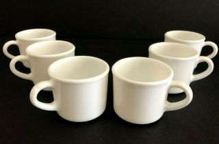Vintage Rare Set Of 6 Pyrex Milk Glass 4 Oz.  Espresso Mugs - Made In England