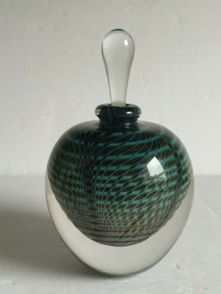 Vintage Artist Signed Studio Art Glass Paperweight Perfume Bottle Sommerso