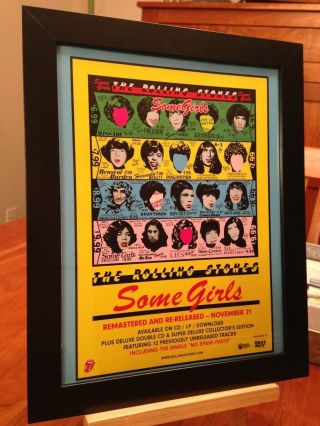 Framed Rolling Stones " Some Girls " (remastered) Lp Album Cd Promo Ad