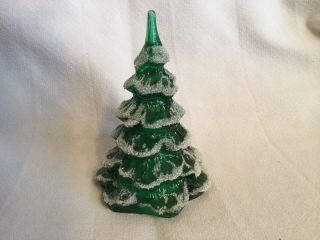 Fenton 4” Green Glass Christmas Tree