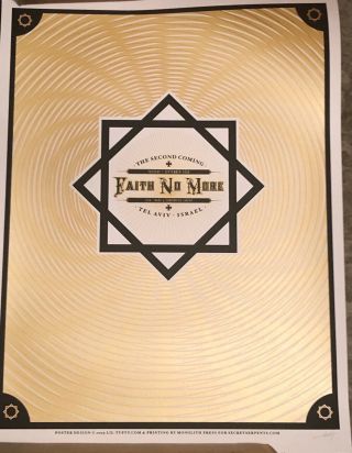 Faith No More Concert Poster - Tel Aviv 2009 By Lil Tuffy