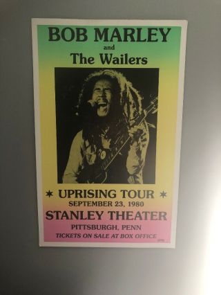 Bob Marley 1980 Tour Last Concert Poster 80s Pittsburgh Pa The Wailers Reggae