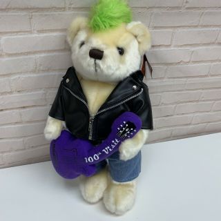 Hard Rock Cafe 100th Visit Plush 18 " Punk Rock Teddy Bears Limited Edition 100