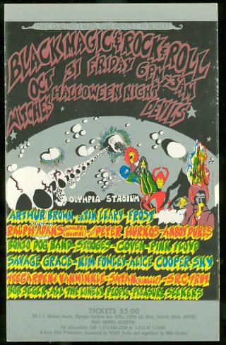 Pink Floyd Stooges Alice Cooper Grande Ballroom 1969 Concert Handbill Flyer Blue