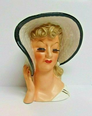 Vintage Napco Lady Head Vase,  1956 C2632b