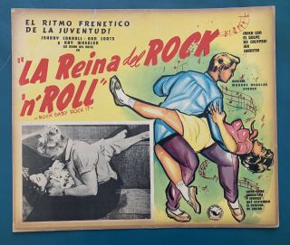 Rock Baby Rock It Johnny Carroll Kay Wheeler Mexican Lobby Card 1957