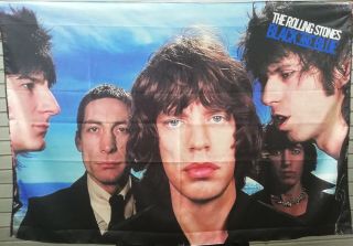 Rolling Stones Black And Blue Flag Cloth Poster Wall Tapestry Banner Jagger Cd