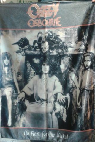 Ozzy Osbourne No Rest For The Wicked Flag Cloth Poster Wall Tapestry Banner Cd
