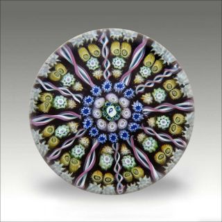 Vintage Perthshire Pp1 Millefiori Signed Glass Paperweight / Presse Papiers