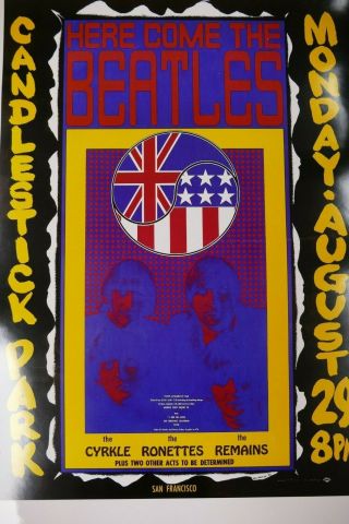 Wes Wilson limited edition Beatles final concert poster 1966 @ Candlestick Park. 3