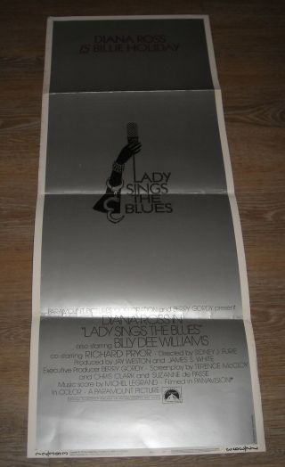 1972 Lady Sings The Blues 14 By 36 Movie Poster Diana Ross Billy Dee Williams