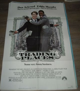 1983 Trading Places 1 Sheet Movie Poster Eddie Murphy Dan Aykroyd Comedy