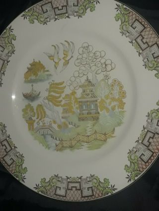 Six Rare 1930s Antique Ye Olde Willow Maddock & Sons Bone China 8 3/4 " Plates