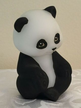 Fenton Glass Adorable Glass Panda Bear Hand Painted & Signed M.  Wagner