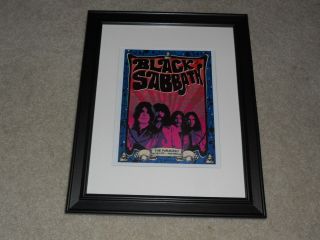 Framed Black Sabbath 1970 Tour Mini - Poster,  Ozzy Osbourne,  Amsterdam 14 " X17 "