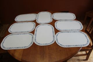 Corning Ware Corelle Old Town Blue Onion Set Of Eight Oval Vinyl Place Mats Guc