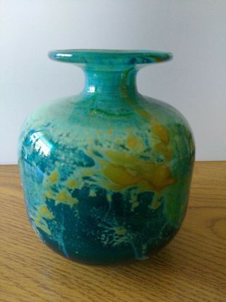 Vintage Mdina Sea And Sand Squat Vase