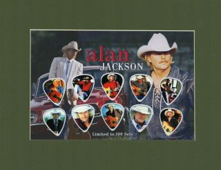 Alan Jackson Matted Picture Guitar Pick Set Limited Little Bitty Country Boy