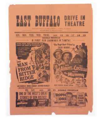 1955 " Abbott & Costello Meet The Mummy " Herald Flyer East Buffalo Fla