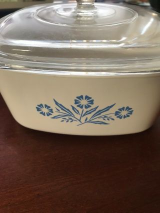 Vintage Corning Ware Blue Cornflower 1 3/4qt Cassarole Bowl With Lid