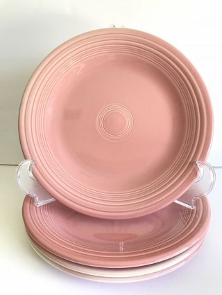 4 Rose Pink Fiestaware Dinner Plates Homer Laughlin China Fiesta Ware Hlc