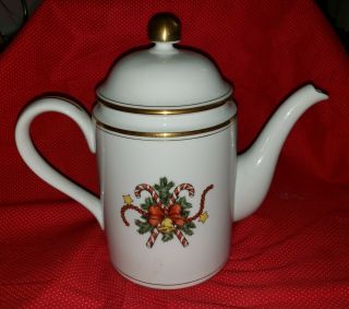 Vintage 1978 Fitz & Floyd St.  Nicholas coffee tea china carafe pitcher 2