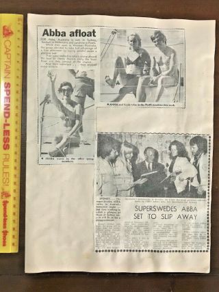 Vintage 1970s Abba Australian Scrapbook Pages Photos Newspaper Articles Etc Etc