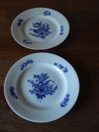 2 X Antique 1889 - 1922 Blue Flower Braided Side Plates 10 - 8092 Royal Copenhagen