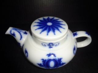 Bing & Grondahl Copenhagen Flow Blue Tea Pot " North Star " Denmark 16 Oz