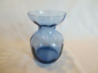 Vintage Kastrup Holmegaard Hand Blown Blue Glass Hyacinth Bulb Vase Denmark Euc