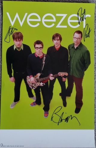 Weezer Autographed " Green " Promotional Poster