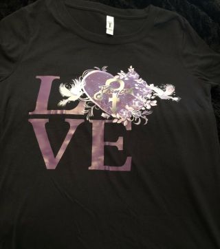 Prince Symbol Love Sign Ladies T - Shirt Black