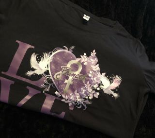 Prince Symbol Love Sign Ladies T - shirt Black 2