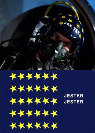 Top Gun Jester Flight Helmet Movie Prop Fighter Pilot Decals Stickers Stars